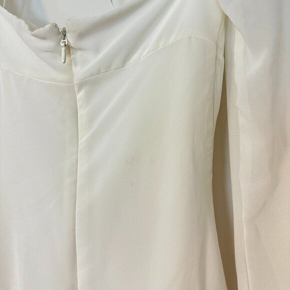 HOUSE OF CB Babydoll Halter Long Sleeve Minidress in Ivory Size X-Small - Picture 11 of 14